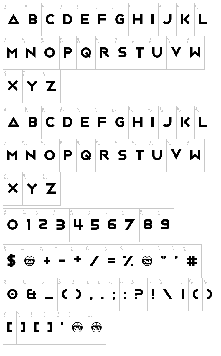 Jack Frost font map